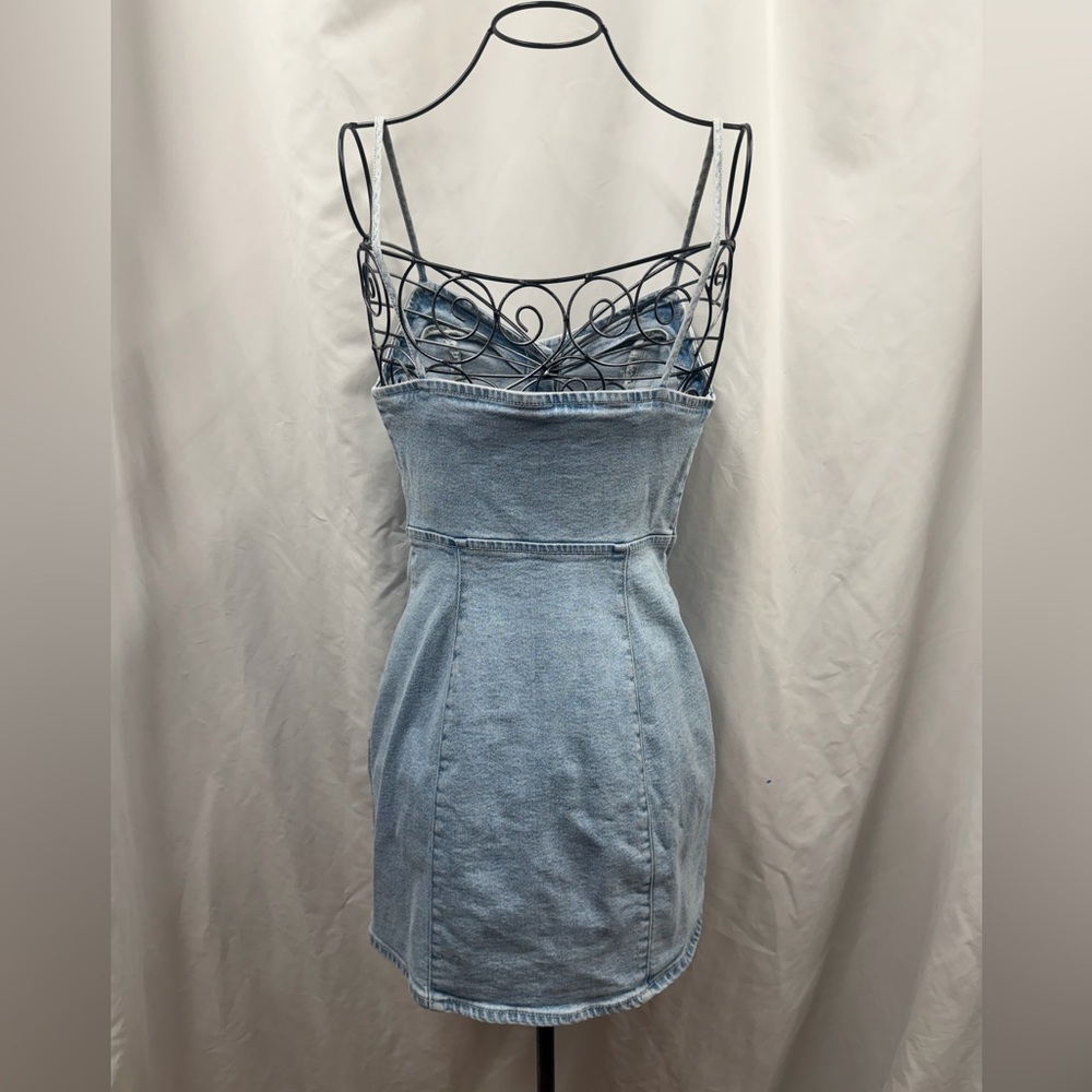 Zara light denim button down dress size XS - Picture 5 of 7